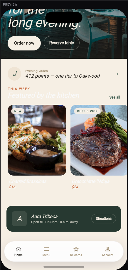 Dart Desk — mobile preview pane